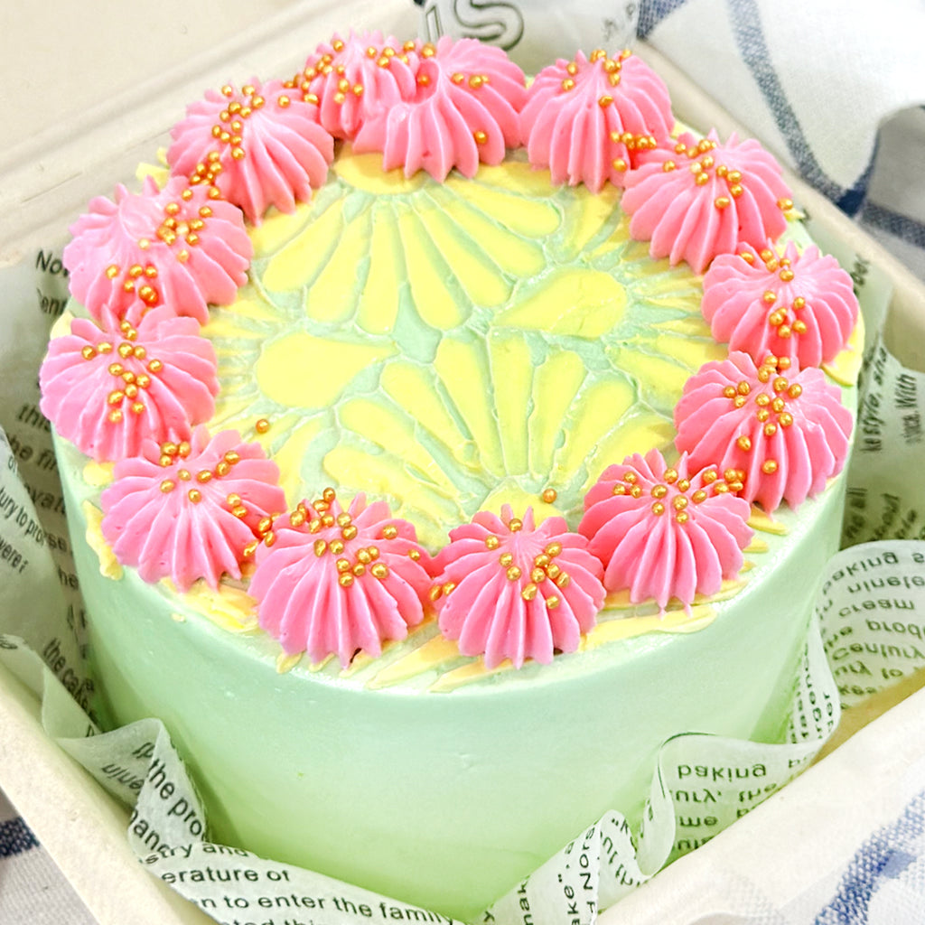 4" Pistachio Raspberry Cake